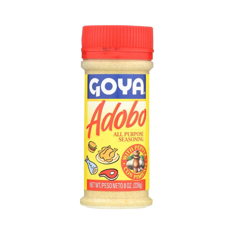 Goya Adobo 8 onzas
La dimensión del paquete del producto es de 9 pulgadas de largo x 6 pulgadas de ancho x 3 pulgadas de alto