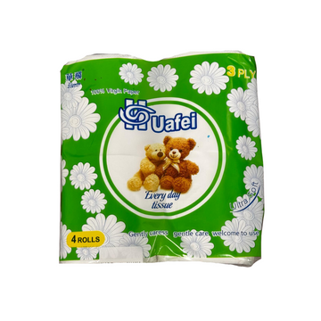 Uafei Ultra Soft Toilet Paper (4 Rolls, 3‑Ply)