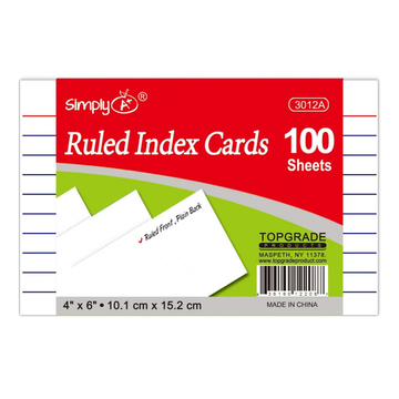 Paquete de 100 index cards tamaño 4×6 pulgadas de papel resistente