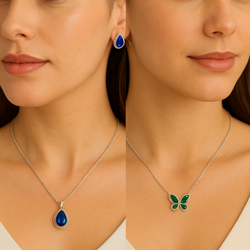 Floral & Gemstone Necklace and Earrings Set – Multiple Styles