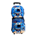 Mochila con ruedas de 4 piezas 3D para niños - Diseños surtidos (4 unidades)