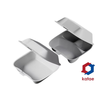 Juego de 10 bandejas plásticas KATAE con tres divisiones
