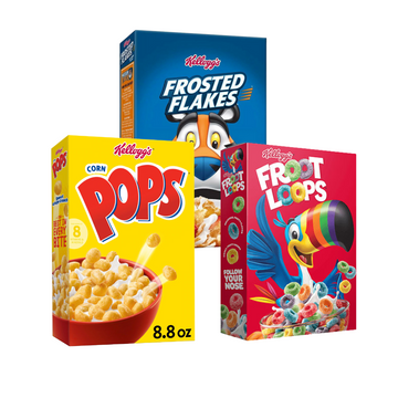Cereales Kellogg’s Frosted Flakes, Froot Loops o Corn Pops variedad