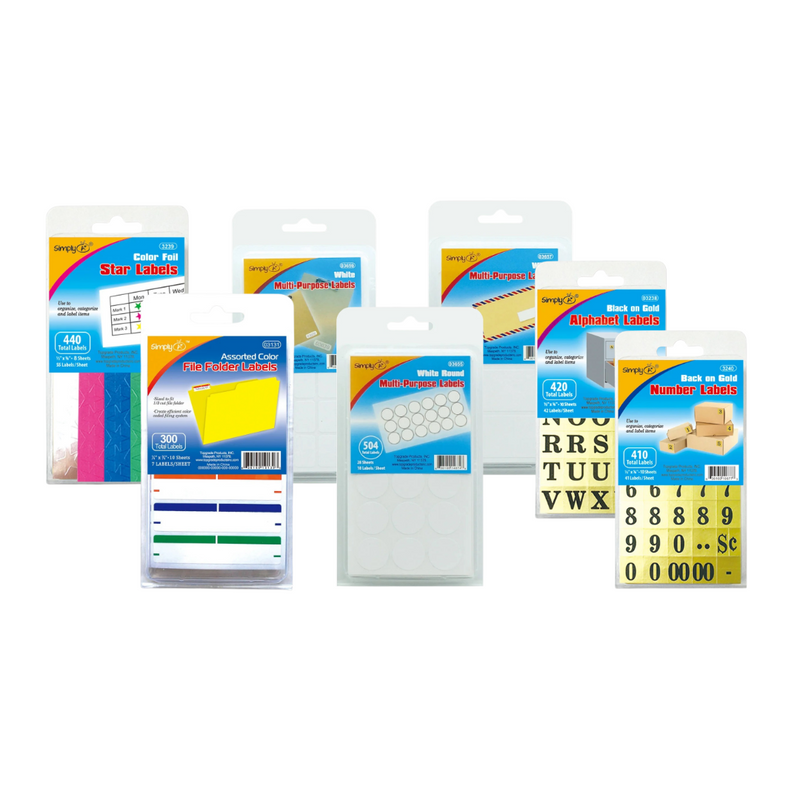 Pack de Etiquetas Simply A+ – Elige Diseño y Cantidad (128–440 ct)