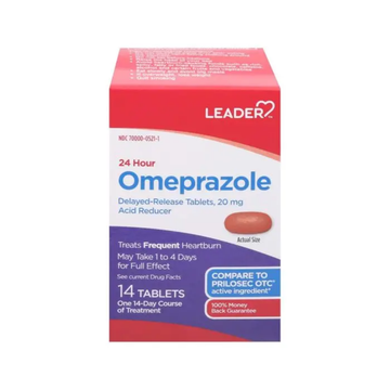 Tabletas LDR Omeprazol 20 mg (14 ct) para alivio de acidez 24 h