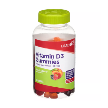 Leader gomitas vitamina D3 50 mcg 150 ct