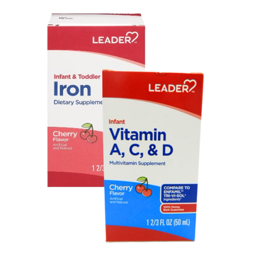 Leader suplemento infantil hierro y vitaminas líquido 1.67 oz