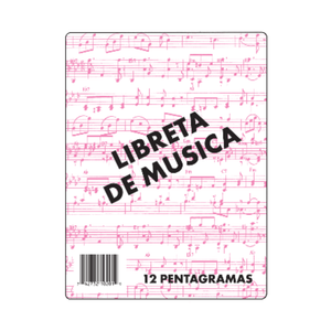 Libreta de música grande A4 con 12 pentagramas y tapa dura