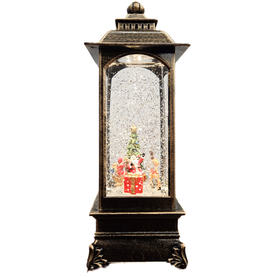 Christmas Lantern LED Light Santa Scene (Rectangular)