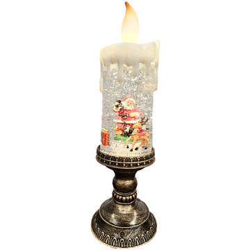 Christmas Candle LED Light Santa Scene