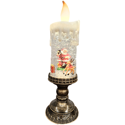 Christmas Candle LED Light Santa Scene