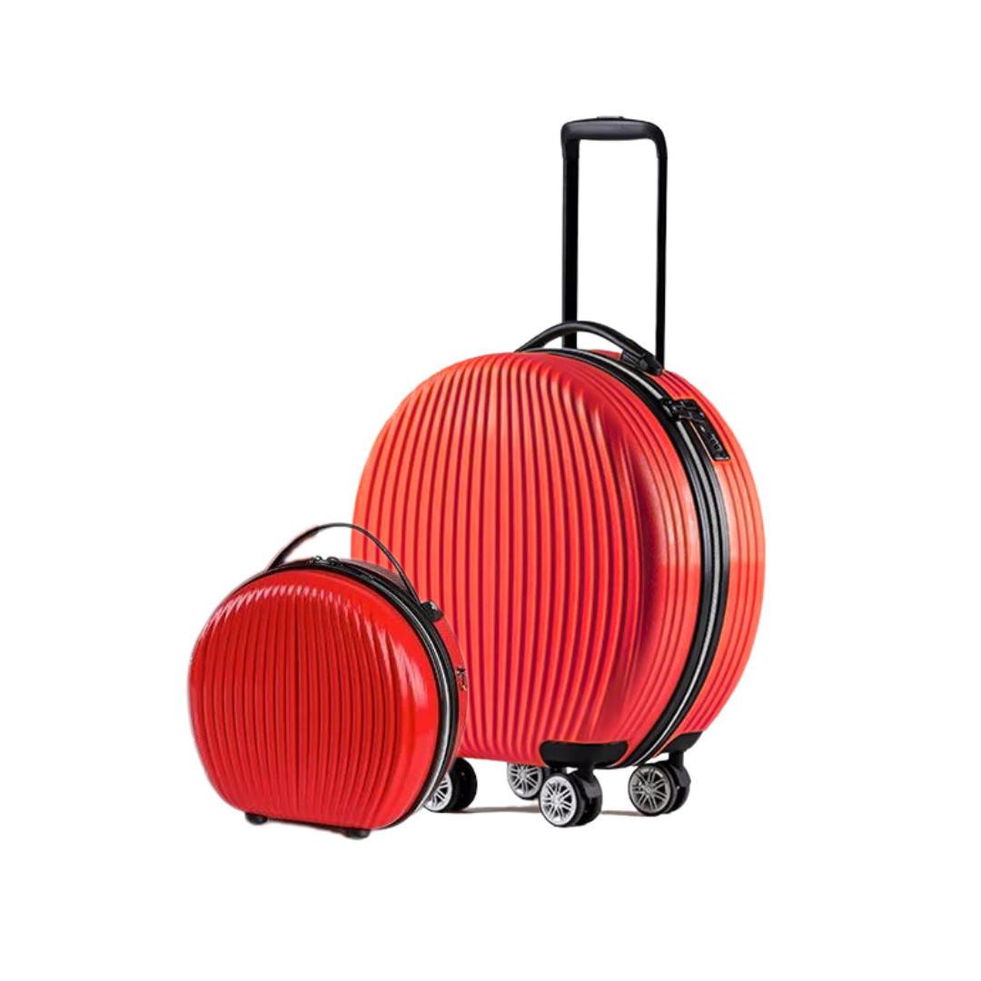 Set de maletas redondas, 2 pcs, ABS rígido, ruedas 360° y candado TSA