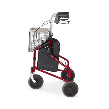 Andador Medline de 3 ruedas con asiento acolchado y freno de mano