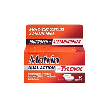 tabletas doble acción ibuprofeno acetaminofén 20 ct