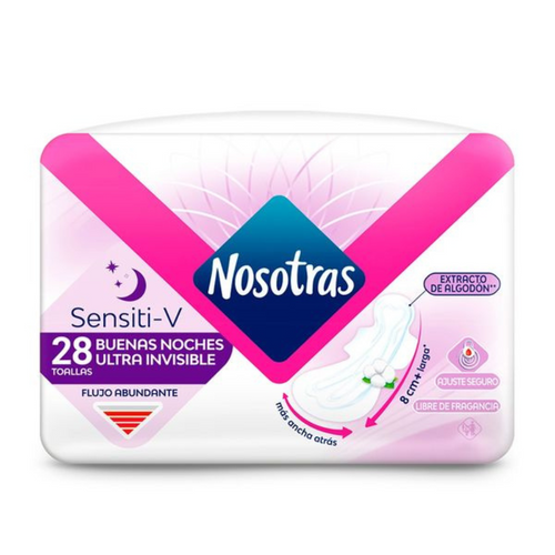 Nosotras Ultra Thin Overnight Pads with Cotton Extract (28 units)