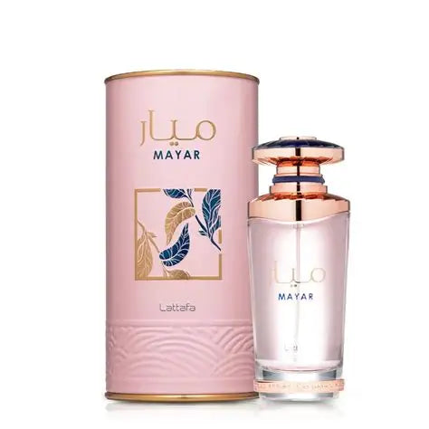 Descubre Lattafa Mayar Eau de Parfum para mujer de 100 ml. Fragancia floral frutal con un fondo de vainilla en Farmacias Savia Puerto Rico. 1