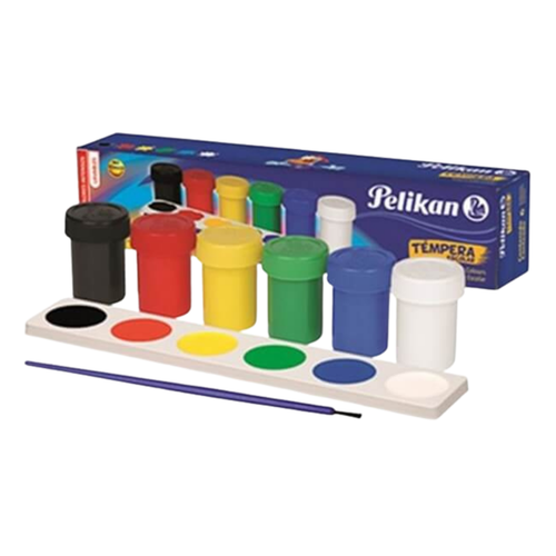 Pelikan Tempera Paint Set (6 colors + brush)