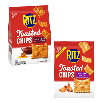 Ritz Toasted Chips variedad 8.1 oz: Honey BBQ o Roasted Garlic