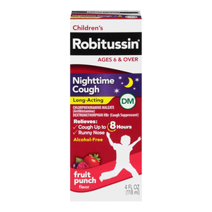 Robitussin jarabe tos nocturna fruit punch 4 oz