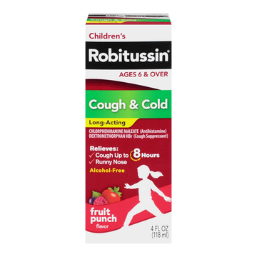 Robitussin jarabe tos y resfriado fruit punch 4 oz