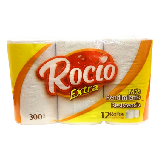 Pack de 12 rollos Rocío Extra con 300 hojas dobles cada uno