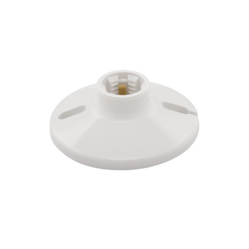 Roseta plástica blanca para techo diámetro 10 cm con ranuras para cables