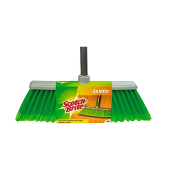 Escoba Scotch‑Brite con cerdas suaves y cabezal ancho de 30 cm