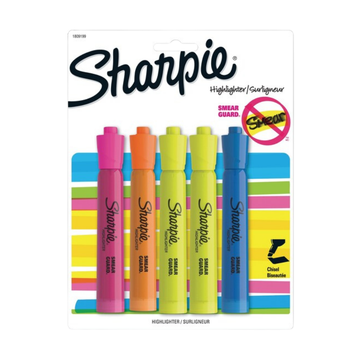 Sharpie Tank Highlighters (5 pack, Assorted Colors)