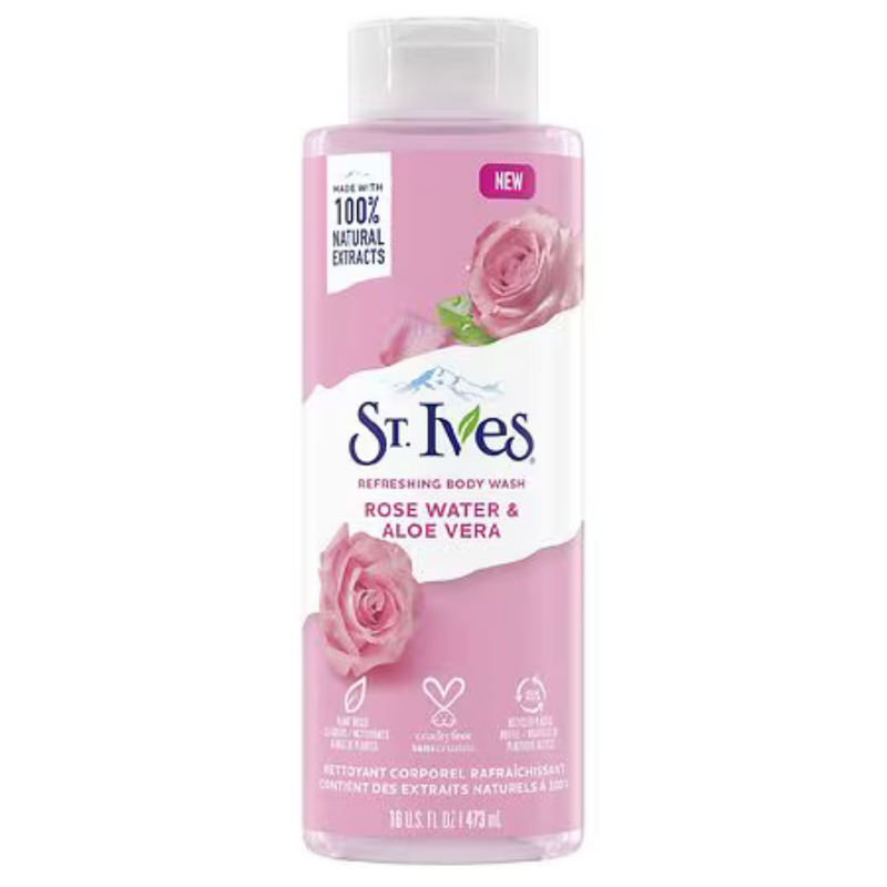 St. Ives Rose Water & Aloe Vera Refreshing Body Wash (22 oz)