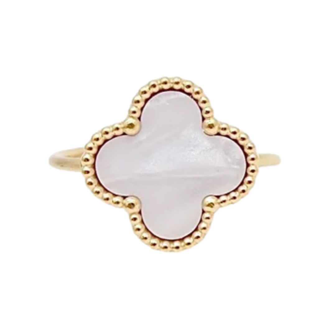 Elena White Clover Ring