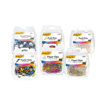 Tachuelas 200 ct, map pins 100 ct o clips metálicos 100/200 ct – elige variante