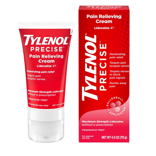 Tylenol Precise crema con 4 % lidocaína para alivio rápido del dolor