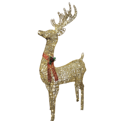 Gold Christmas Reindeer Outdoor Decoration