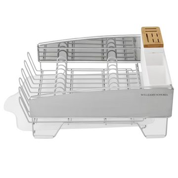 Estante para platos William Sonoma de acero inoxidable con bandeja recogegotas