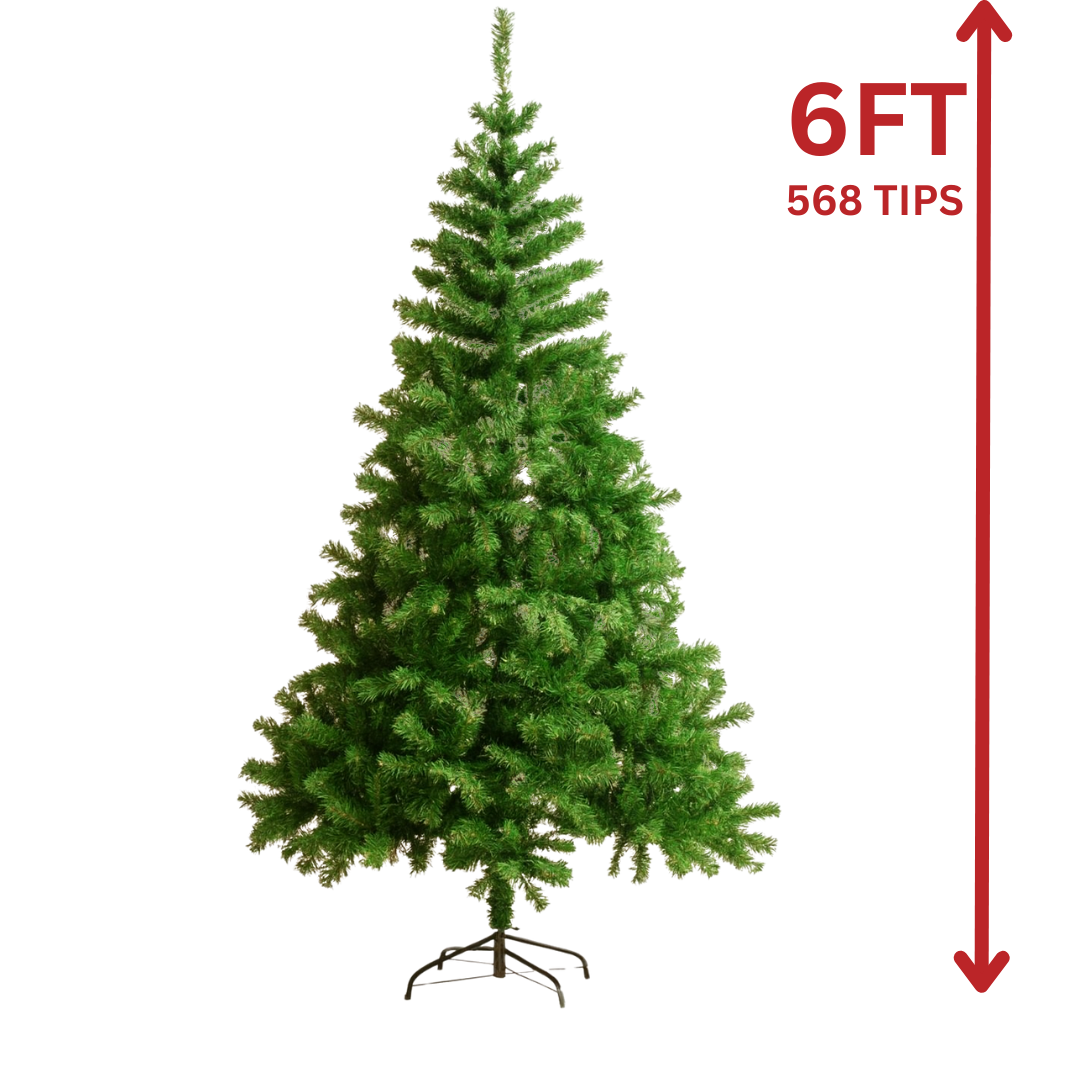 6FT Artificial Christmas Tree 568 Tips AA2024-11-0906 / AA2024-11-0907 – Green or White