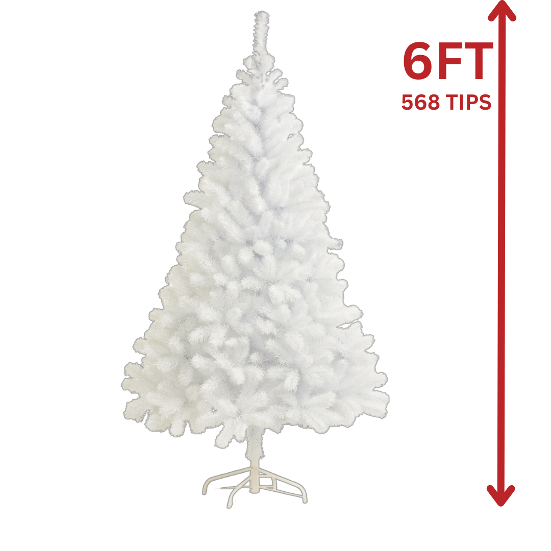6FT Artificial Christmas Tree 568 Tips AA2024-11-0906 / AA2024-11-0907 – Green or White