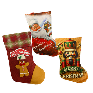 Bota Navideña Decorativa - Santa, Hombre de Jengibre o Cascanueces (AA2025-4-57/58/59/60/61)