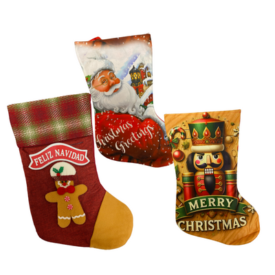 Bota Navideña Decorativa – Santa, Hombre de Jengibre o Cascanueces (AA2025-4-57/58/59/60/61)