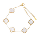Camila Clover Bracelet – White Mother of Pearl with Gold Finish