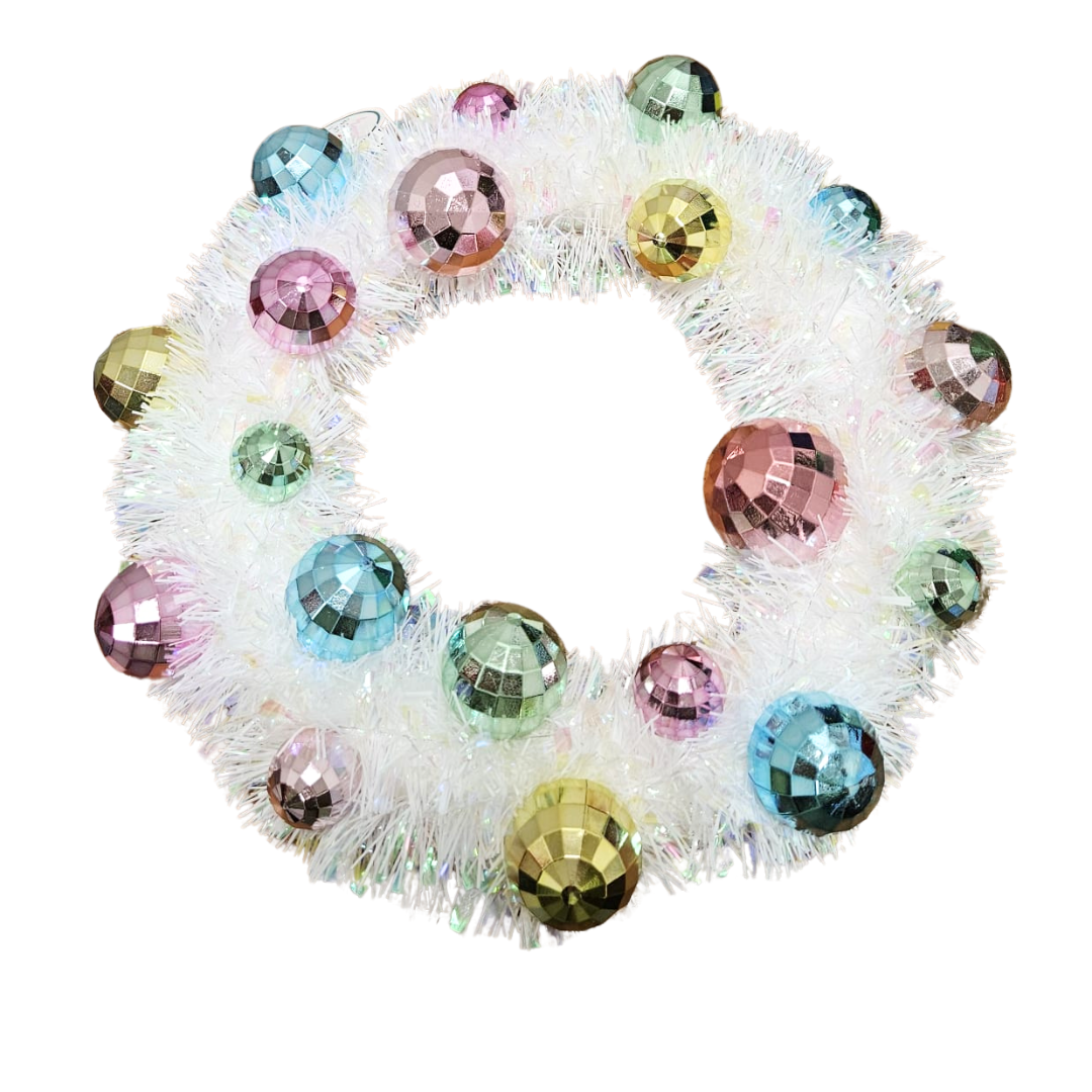 Pastel Christmas Wreath with Ornaments 018697664962