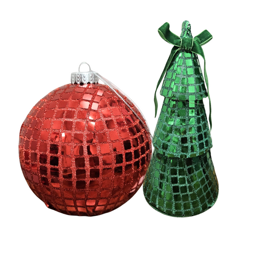 Ornamentos Navideños Disco - Bola y Árbol Brillante (2 Modelos) | 018697665051 / 018697664917