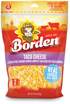 Taco Cheese Queso Rallado Fino Borden (8 oz)