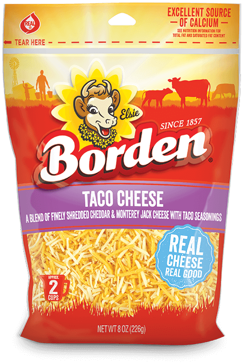 Taco Cheese Queso Rallado Fino Borden (8 oz)