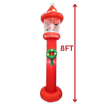 8FT Inflatable Christmas Lamp Post with Santa AA2023-109