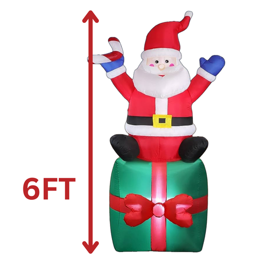 6FT Inflatable Santa Sitting on Gift Box AA2024-0360