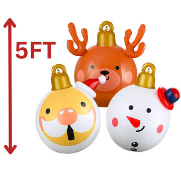 Set of 3 Inflatable Christmas Ornaments 5FT AA2025-4-818 – Santa, Snowman & Reindeer