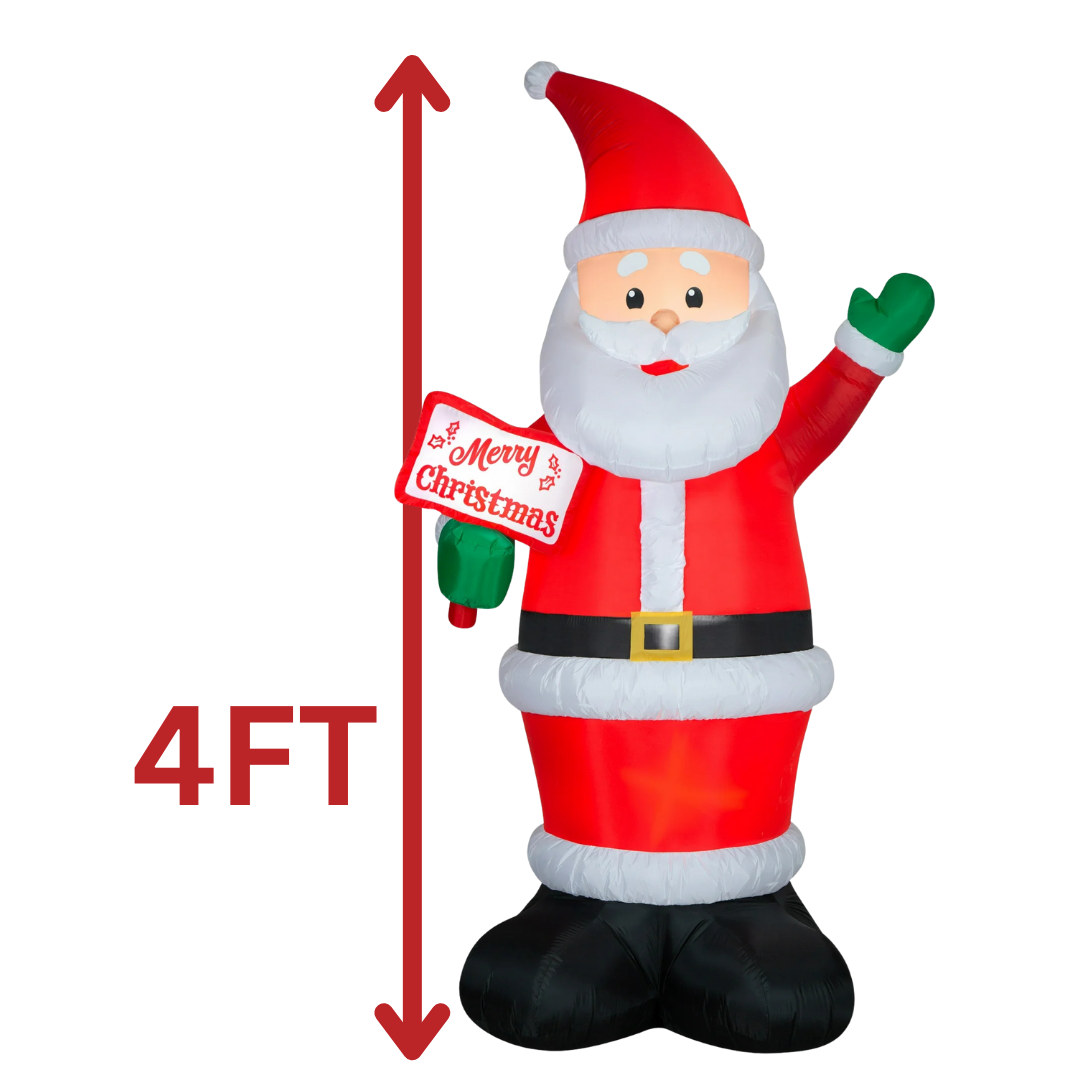 4FT Inflatable Santa with Merry Christmas Sign AA2025-4-812