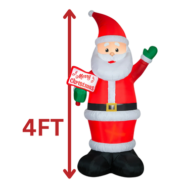 4FT Inflatable Santa with Merry Christmas Sign AA2025-4-812