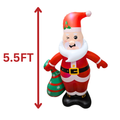 5.5FT Manual Plastic Inflatable Santa – Gift Bag or Antlers Variant