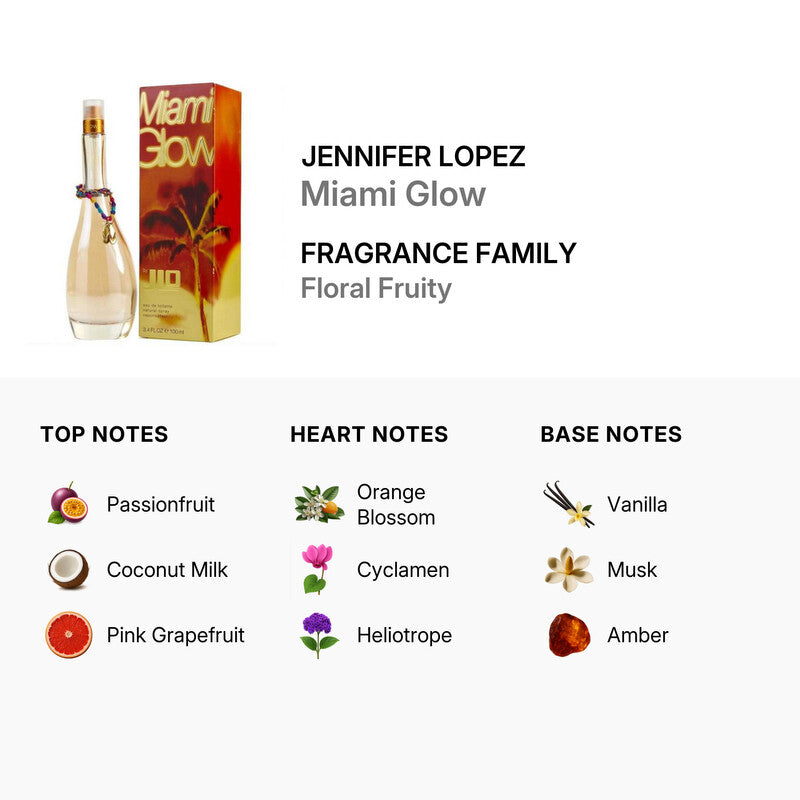 Miami Glow by Jennifer Lopez  Eau de Toilette Women (3.4oz)